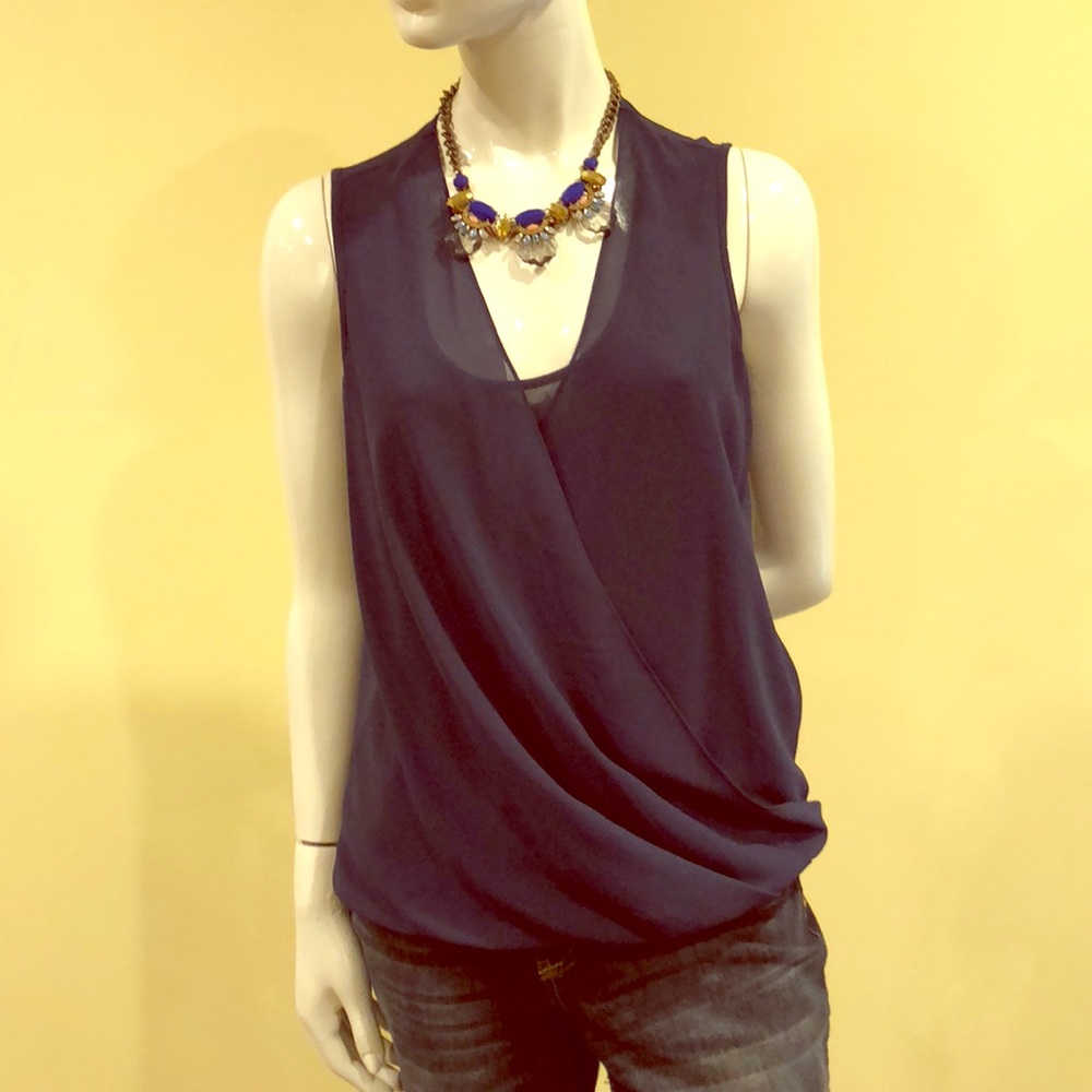 EUC Kut from the Kloth Navy Sleeveless Blouse-Sz S